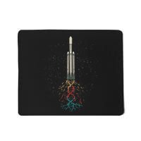 Space Rocket With Dna Helix Structure Flames Graphic Mousepad