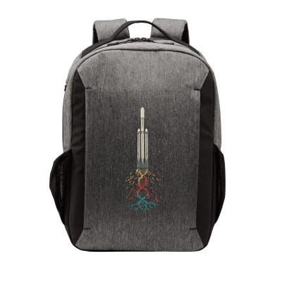 Space Rocket With Dna Helix Structure Flames Graphic Vector Backpack