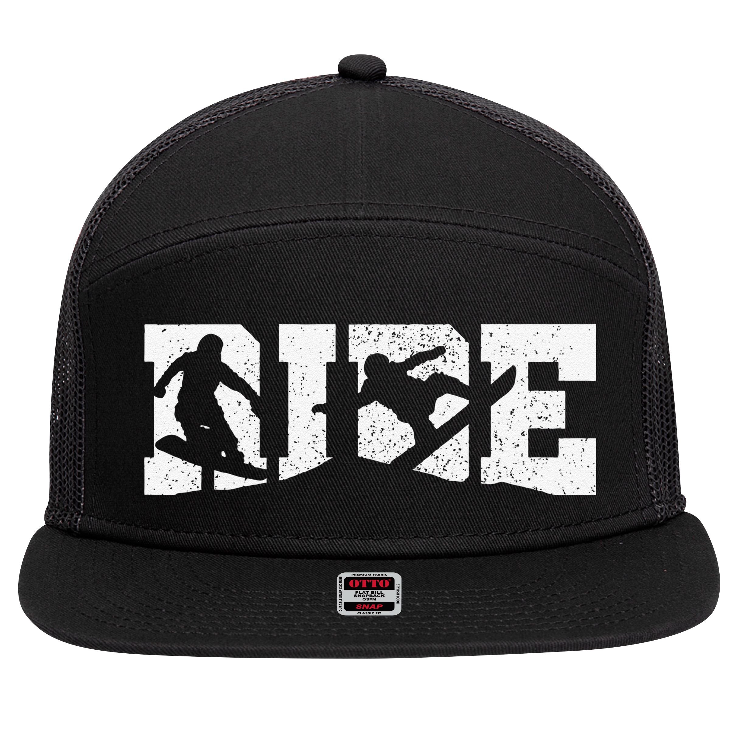 Snowboard RIDE Winter Sports Snowboarding  7 Panel Mesh Trucker Snapback Hat