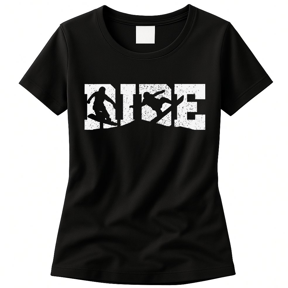 Snowboard RIDE Winter Sports Snowboarding  Womens T-Shirt