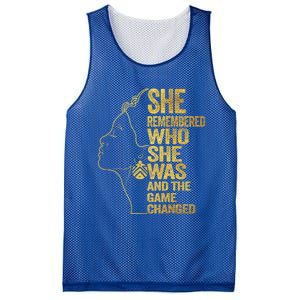 She Remembered Who She Was And The Game Changed Cute Gift Mesh Reversible Basketball Jersey Tank