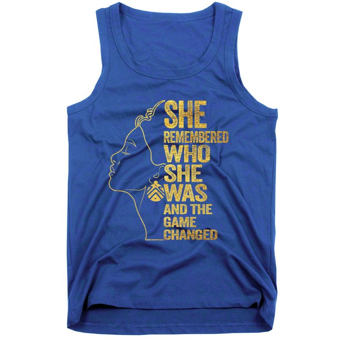 She Remembered Who She Was And The Game Changed Cute Gift Tank Top