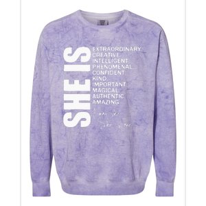 She Remembered Who She Was And The Game Changed Women Girls Colorblast Crewneck Sweatshirt