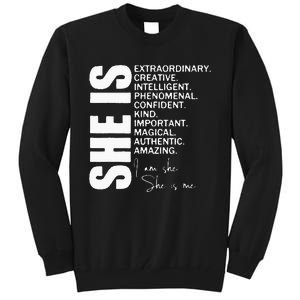 She Remembered Who She Was And The Game Changed Women Girls Tall Sweatshirt