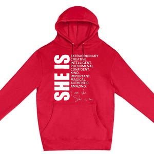 She Remembered Who She Was And The Game Changed Women Girls Premium Pullover Hoodie