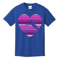 Ski Rope Wave Water Skiing Vintage Heart Sports Gift Kids T-Shirt