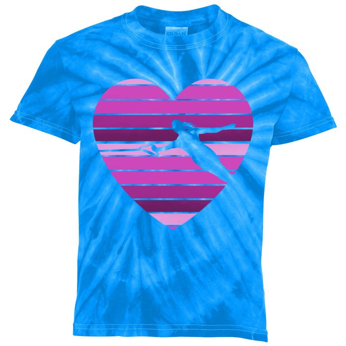 Ski Rope Wave Water Skiing Vintage Heart Sports Gift Kids Tie-Dye T-Shirt