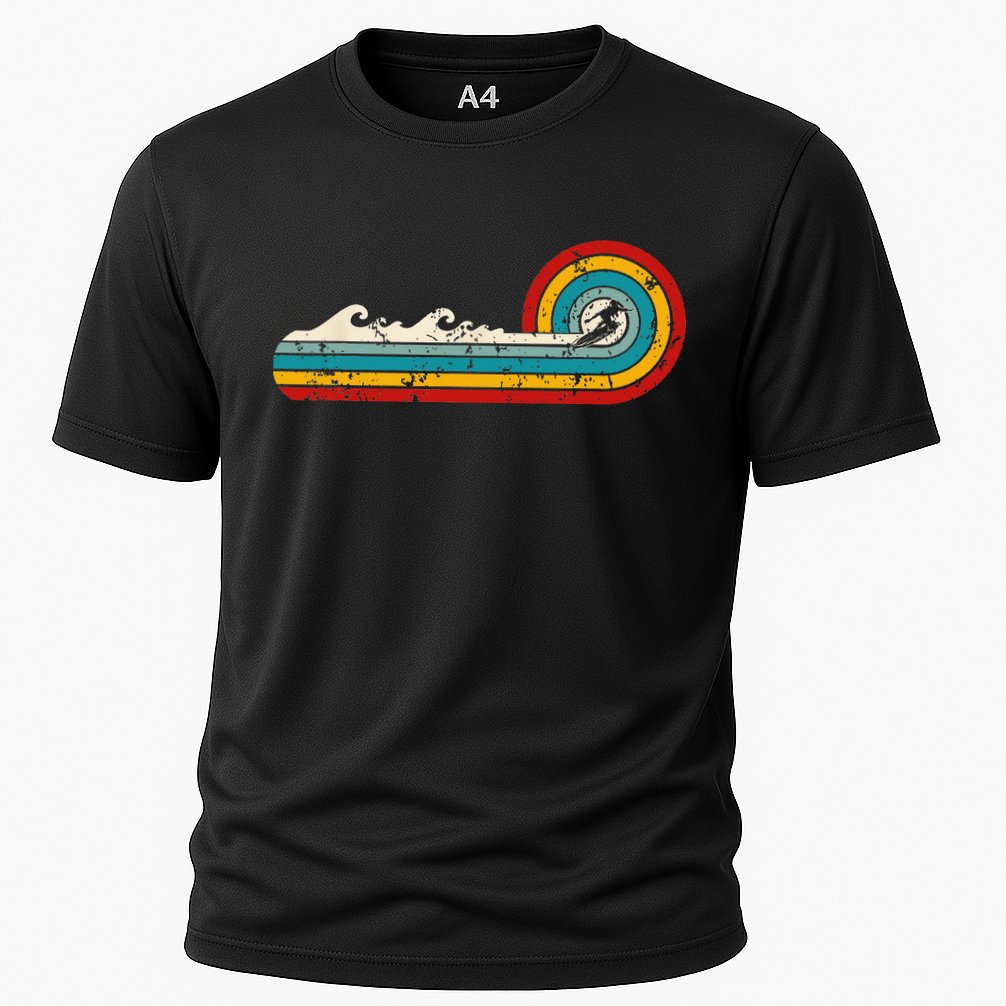 Surfer Ride Waves Beach Summer Gifts Surfing Retro Vintage Performance Shirt