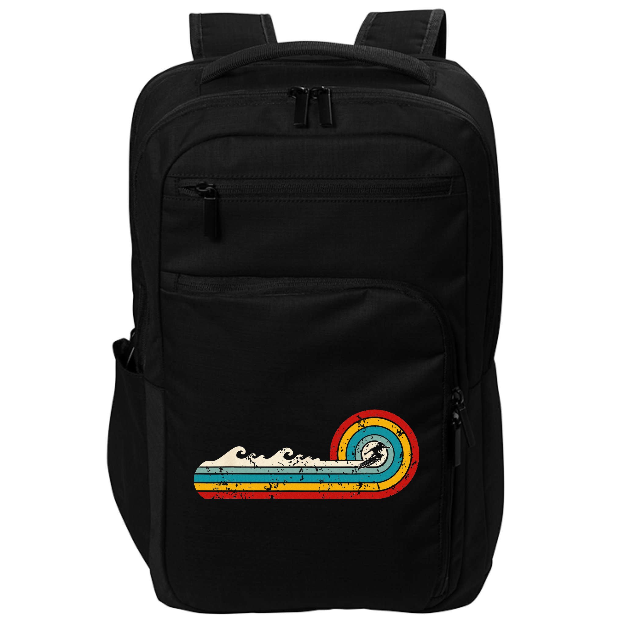 Surfer Ride Waves Beach Summer Gifts Surfing Retro Vintage Impact Tech Backpack