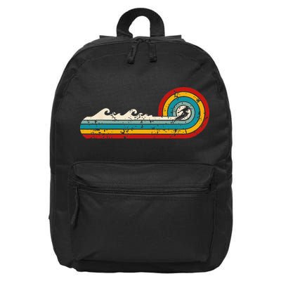 Surfer Ride Waves Beach Summer Gifts Surfing Retro Vintage 16 in Basic Backpack