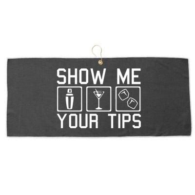 Server Restaurant Waiter Waitress Cute Gift Show Me Your Tips Cute Gift Large Microfiber Waffle Golf Towel