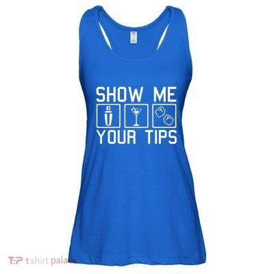 Server Restaurant Waiter Waitress Cute Gift Show Me Your Tips Cute Gift Ladies Essential Flowy Tank