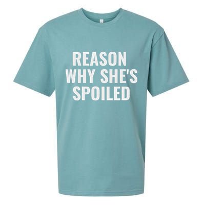Spoiled Reason Why SheS Spoiled Funny Matching Couples Sueded Cloud Jersey T-Shirt