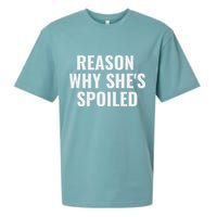 Spoiled Reason Why SheS Spoiled Funny Matching Couples Sueded Cloud Jersey T-Shirt