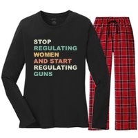 Stop Regulating Women And Start Regulating Guns Gun Control Women's Rights Women's Long Sleeve Flannel Pajama Set 