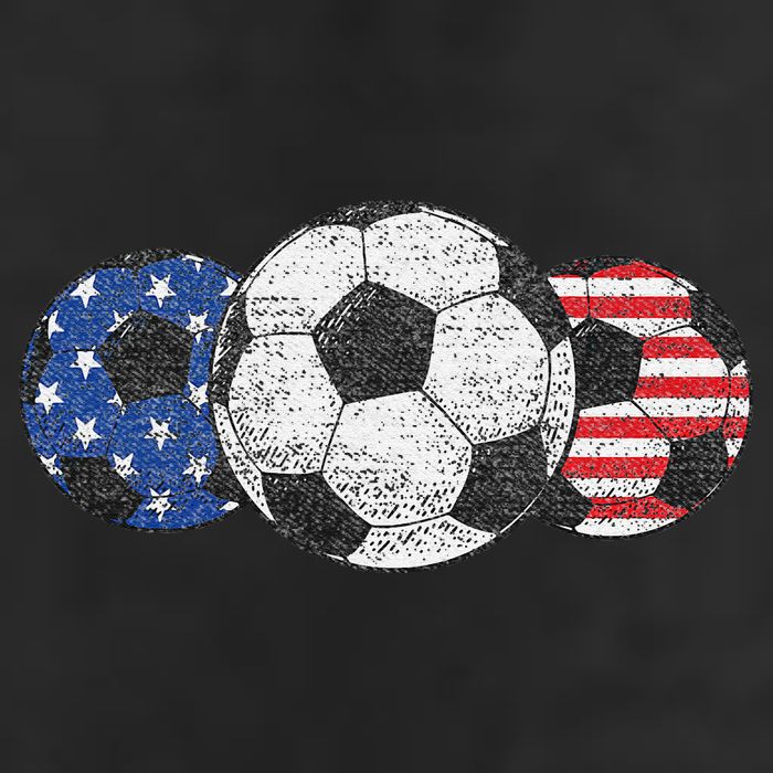 Soccer Red White Blue American Flag 4th Of July Hat