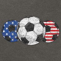 Soccer Red White Blue American Flag 4th Of July Cotton Canvas Backpack