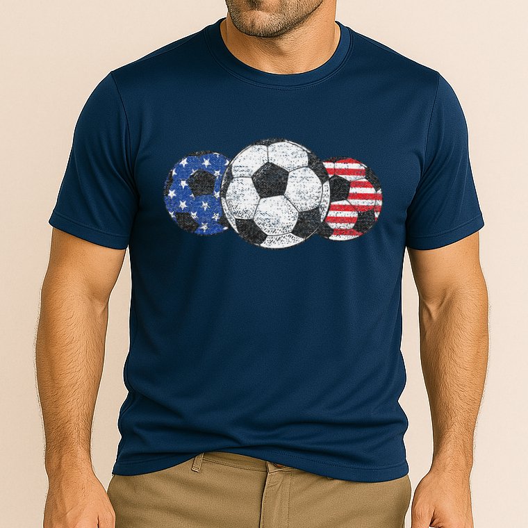 Soccer Red White Blue American Flag 4th Of July Performance Shirt