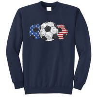 Soccer Red White Blue American Flag 4th Of July Sweatshirt