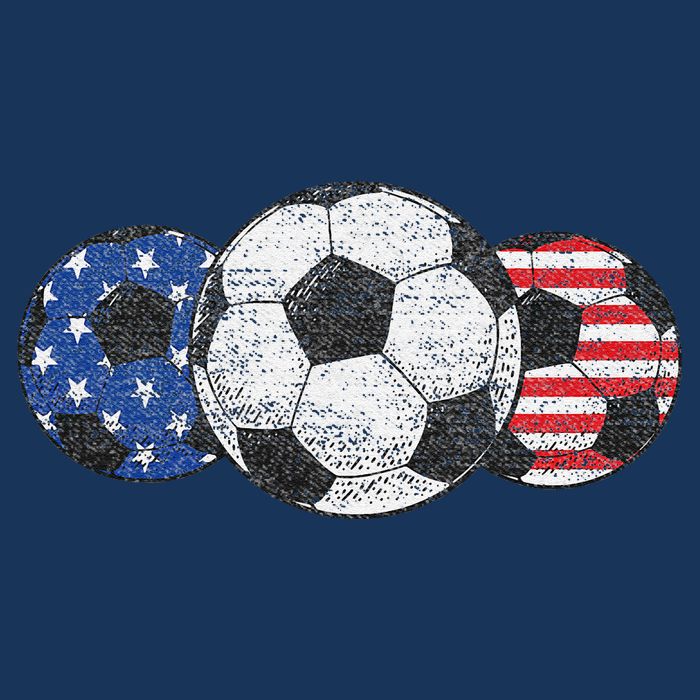 Soccer Red White Blue American Flag 4th Of July Beanie