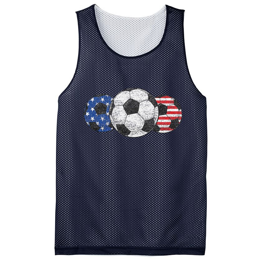 Soccer Red White Blue American Flag 4th Of July Mesh Reversible Basketball Jersey Tank