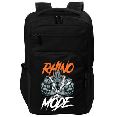 Strong Rhino With Big Biceps Rhino Mode For Gym Lover Impact Tech Backpack