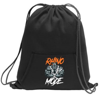 Strong Rhino With Big Biceps Rhino Mode For Gym Lover Sweatshirt Cinch Pack Bag