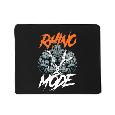 Strong Rhino With Big Biceps Rhino Mode For Gym Lover Mousepad