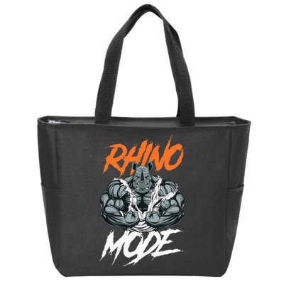 Strong Rhino With Big Biceps Rhino Mode For Gym Lover Zip Tote Bag