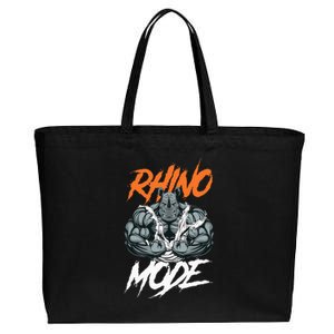 Strong Rhino With Big Biceps Rhino Mode For Gym Lover Cotton Canvas Jumbo Tote