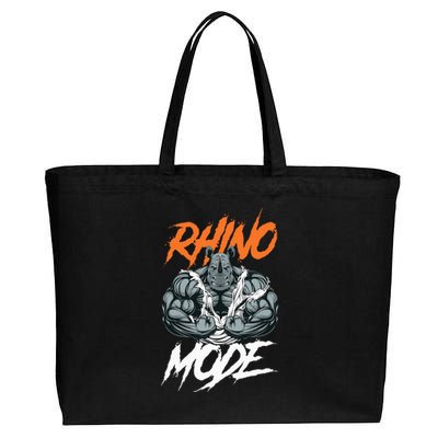 Strong Rhino With Big Biceps Rhino Mode For Gym Lover Cotton Canvas Jumbo Tote