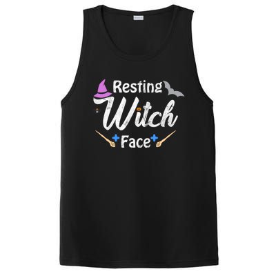 S Resting Witch Face Broomstick Cute Spooky Party Gift PosiCharge Competitor Tank