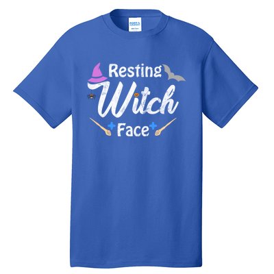 S Resting Witch Face Broomstick Cute Spooky Party Gift Tall T-Shirt