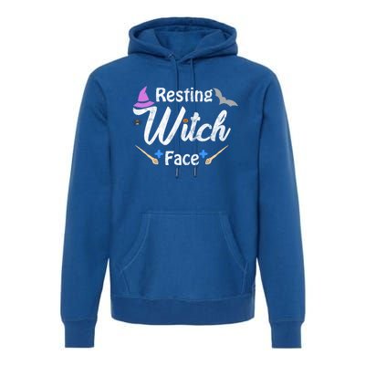 S Resting Witch Face Broomstick Cute Spooky Party Gift Premium Hoodie