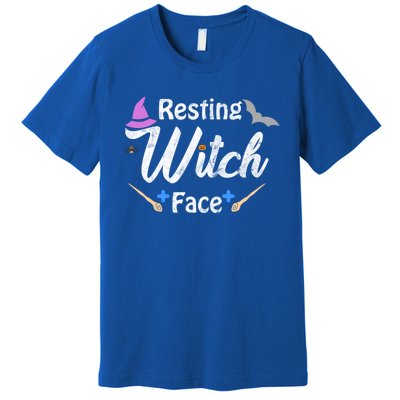 S Resting Witch Face Broomstick Cute Spooky Party Gift Premium T-Shirt