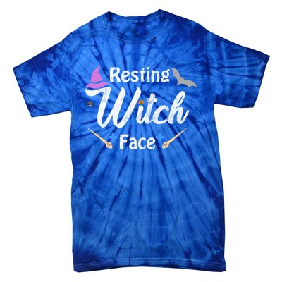 S Resting Witch Face Broomstick Cute Spooky Party Gift Tie-Dye T-Shirt