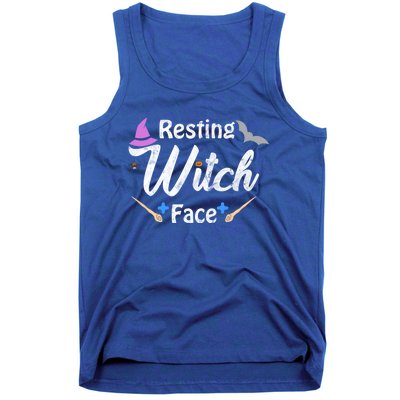 S Resting Witch Face Broomstick Cute Spooky Party Gift Tank Top