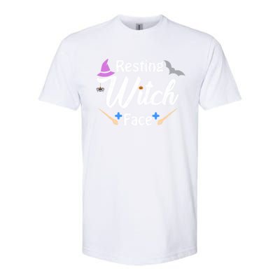 S Resting Witch Face Broomstick Cute Spooky Party Gift Softstyle CVC T-Shirt