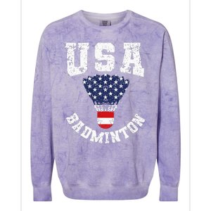 Shuttlecock Red White Blue Patriotic Usa Badminton Colorblast Crewneck Sweatshirt