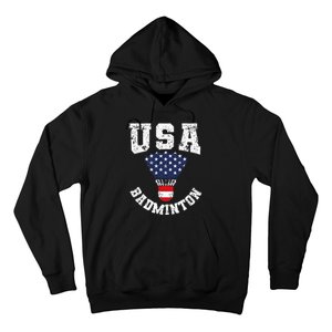 Shuttlecock Red White Blue Patriotic Usa Badminton Hoodie