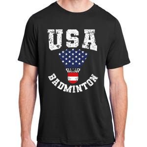 Shuttlecock Red White Blue Patriotic Usa Badminton Adult ChromaSoft Performance T-Shirt