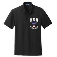 Shuttlecock Red White Blue Patriotic Usa Badminton Dry Zone Grid Polo