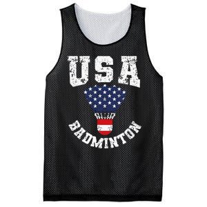 Shuttlecock Red White Blue Patriotic Usa Badminton Mesh Reversible Basketball Jersey Tank