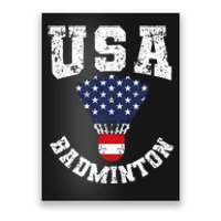 Shuttlecock Red White Blue Patriotic Usa Badminton Poster