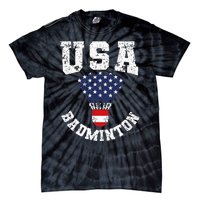 Shuttlecock Red White Blue Patriotic Usa Badminton Tie-Dye T-Shirt