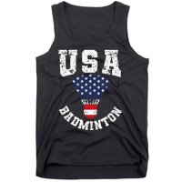 Shuttlecock Red White Blue Patriotic Usa Badminton Tank Top