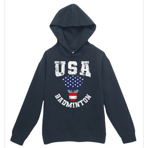 Shuttlecock Red White Blue Patriotic Usa Badminton Urban Pullover Hoodie