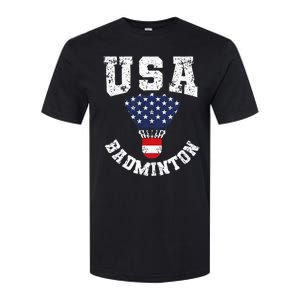 Shuttlecock Red White Blue Patriotic Usa Badminton Softstyle CVC T-Shirt