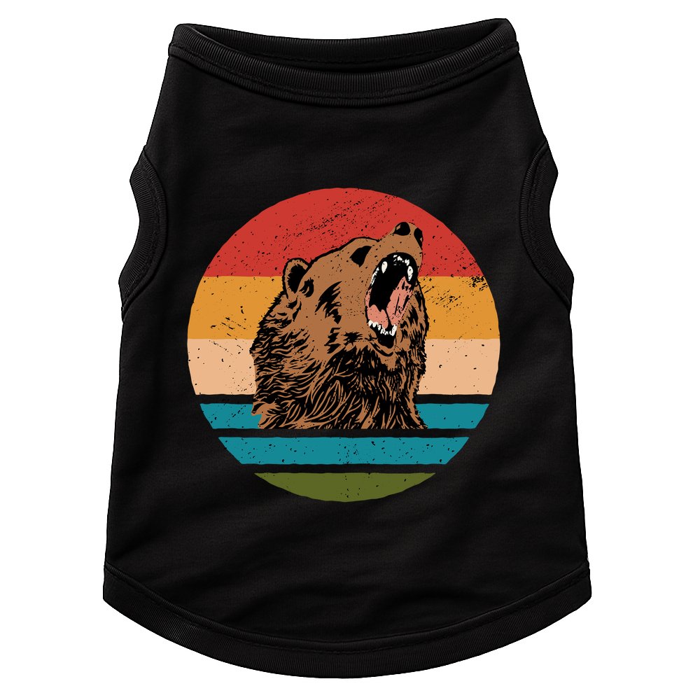 Sunset Retro Wild Bear Doggie Tank