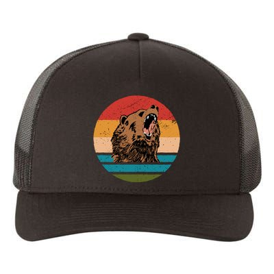 Sunset Retro Wild Bear Yupoong Adult 5-Panel Trucker Hat